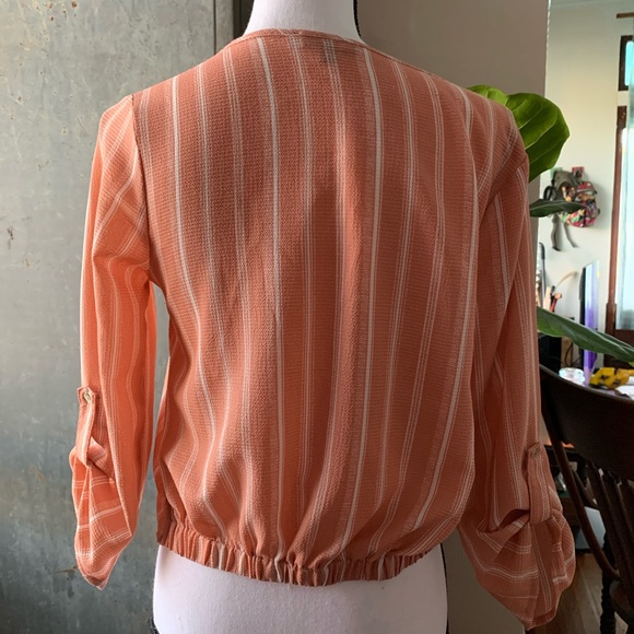 Kaii Los Angeles Peachy Blush and White Crop Top - Picture 3 of 5